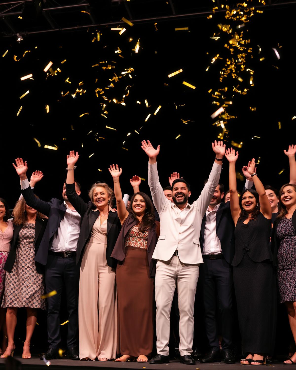 Líderes celebrando
